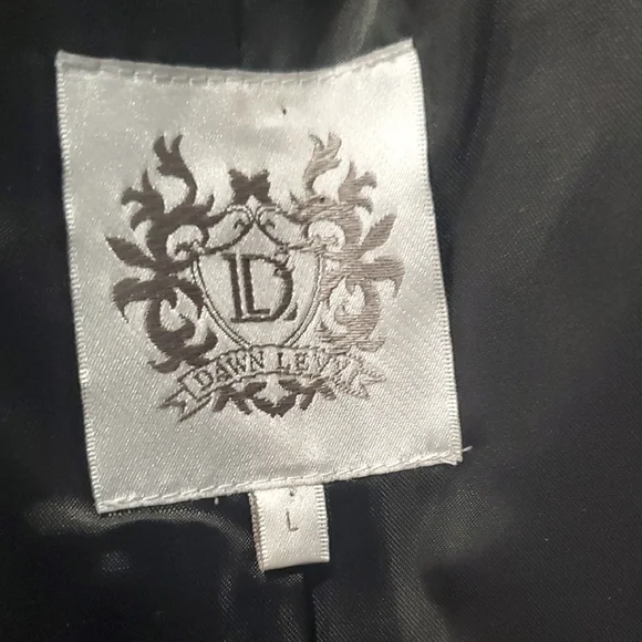 Dawn Levy NY Fergie  Black Fit & flare  Belted Wool  Coat  Sz L - Picture 14 of 17